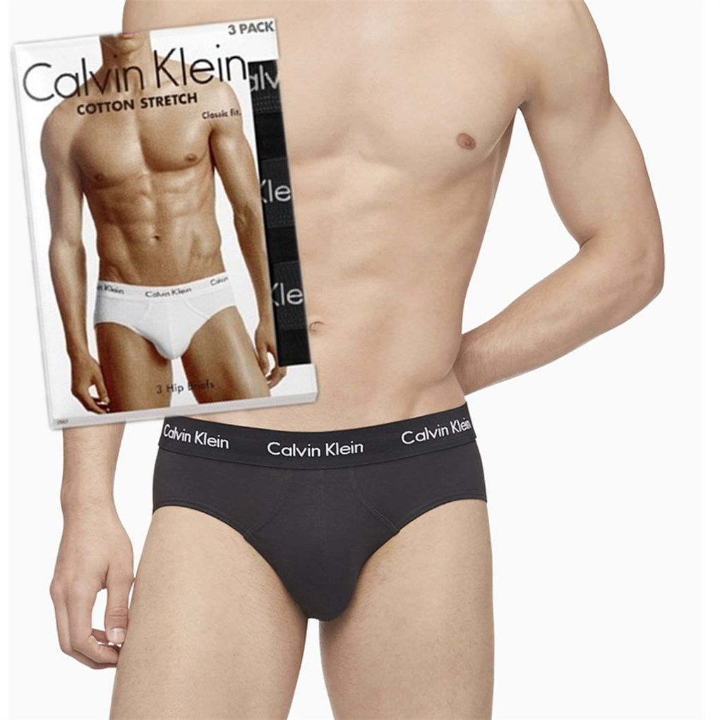 💕30WOW44💕 CK Man Briefs กางเกงในผู้ชาย Calvin Klein Men's Underwear Cotton Briefs ของแท้ 1กล่อง 3 ตัว