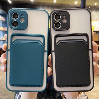 2 IN 1 ที่ใส่บัตร กันกระแทก เคสด้าน สําหรับ infinix Note 7 / infinix Note 8 หรูหรา กันชน เกราะ แข็ง นิ่ม เคส