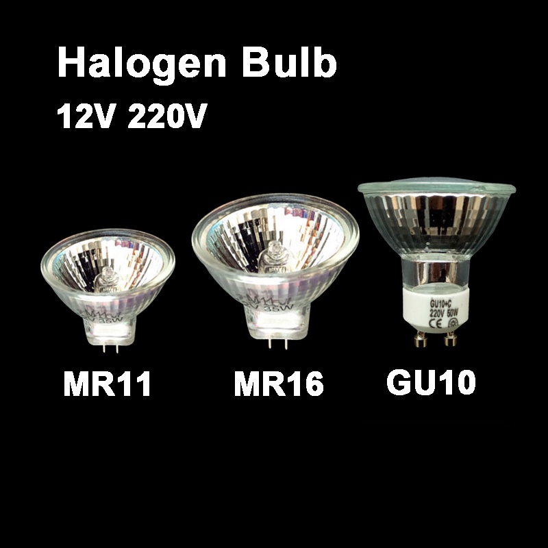 หลอดไฟฮาโลเจน AC 220V AC DC 12V MR11 MR16 GU5.3 GU10 ความสว่างสูง