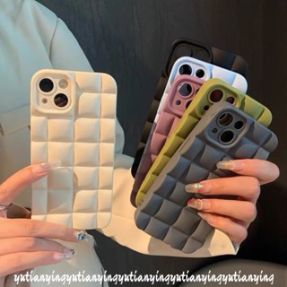 เคสโทรศัพท์มือถือนิ่ม ลายตารางหมากรุก สีแคนดี้ หรูหรา เรียบง่าย สําหรับ iPhone 11 12 13 14 Pro MAX 7plus XR X XS MAX 6 6s 7 8 Plus SE 2020