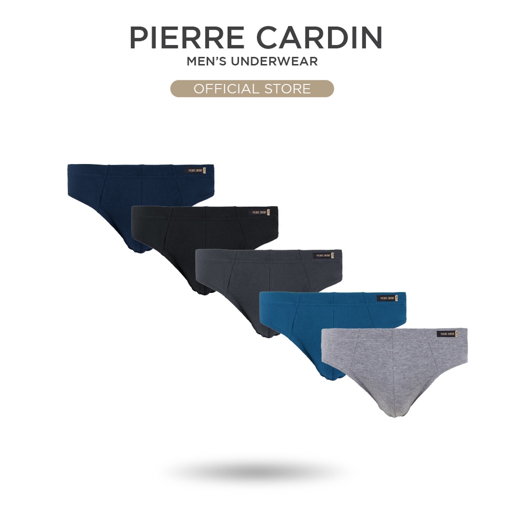 Pierre Cardin กางเกงชั้นในชายผ้าฝ้าย 100% - คละสี (5 ชิ้น) PC2156-5M
