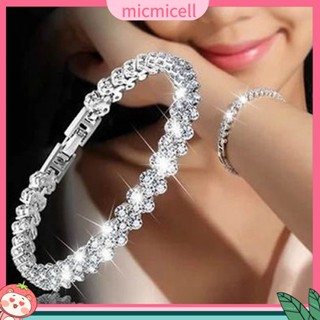 (micmicell) สร้อยข้อมือ กําไลข้อมือ คริสตัลเทียม รูปหัวใจ แวววาว เข้ากับทุกการแต่งกาย ของขวัญสําหรับผู้หญิง