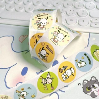 พร้อมส่ง!สติ๊กเกอร์แปะกล่อง500ดวง ลายการ์ตูนsanrio Pochacco ลายสุนัขน่ารัก ตกอต่ลไดอารี่ สมุดภาพ สไตล์ญี่ปุ่น