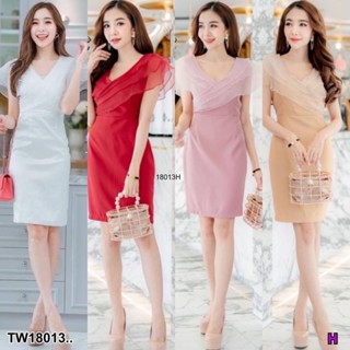 TW18013 Dress เดรสคอวี