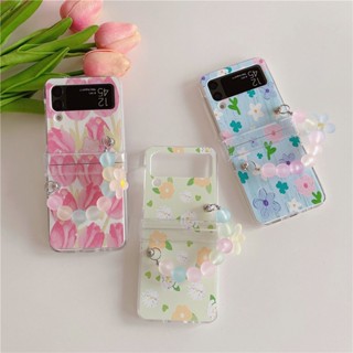 เคสโทรศัพท์มือถือ กันกระแทก ลายดอกไม้ สําหรับ Samsung Galaxy Z Flip 3 Flip4 Flip 4