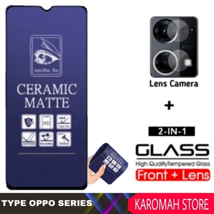 แพ็คเกจ 2 INC 1 TEMPERED GLASS CERAMIC OPPO RENO 8 PRO 5G/RENO 8 5G/RENO 8 4G/RENO 7Z 5G/RENO 7 4G/A