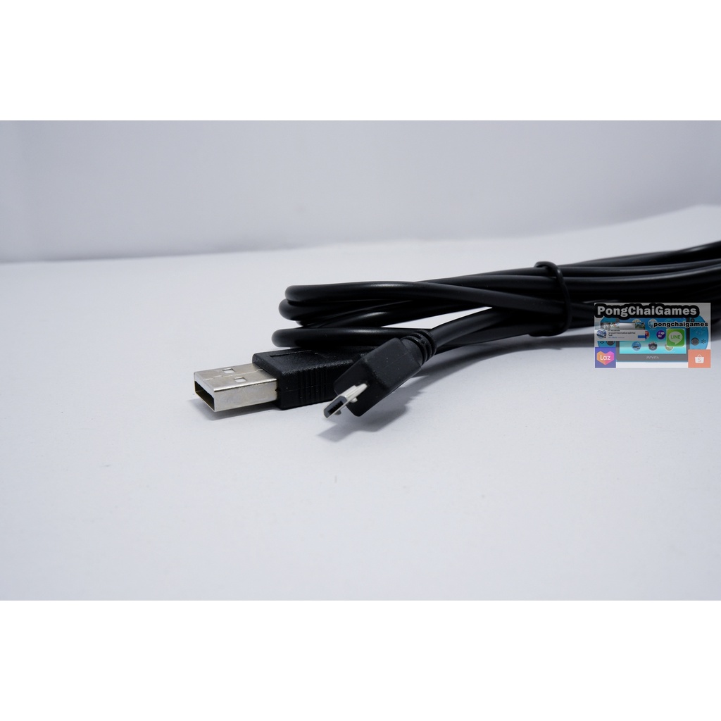 สายชาร์จ งานเทียบวัสดุเกรด A ติดมากับเครื่อง จอย PS4 Micro USB ยาว 1.5 เมตร-1.8 เมตร