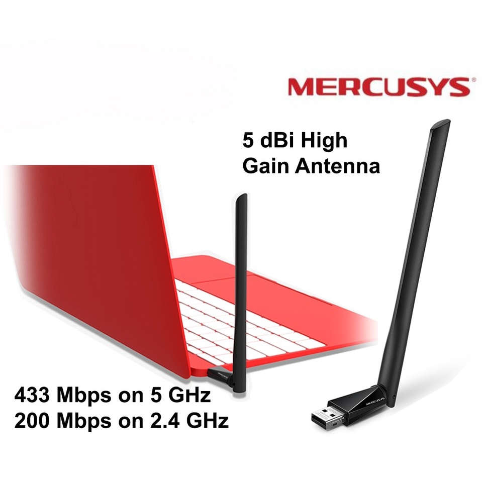 ขายดีส่งไว ⚡️ตัวรับสัญญาณไวไฟ⚡️MERCUSYS (MU6H) AC650 High Gain Wireless Dual Band USB Adapter 2.4GHz และ 5GHz ราคา ถูกที่สุด ดีลบีเคเค แกลเลอรีภาพที่ 6