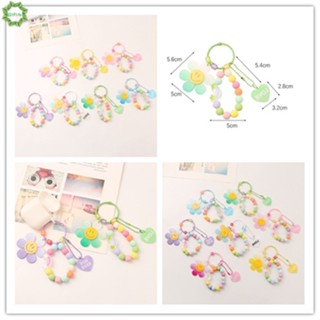 Cod Qipin DIY Colorful Sunflower Key Chain Pendant Small Fresh Ball Chain Love Rainbow Wireless Headset Case Accessories Bag Decoration