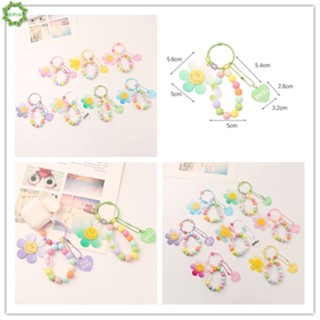 Cod Qipin DIY Colorful Sunflower Key Chain Pendant Small Fresh Ball Chain Love Rainbow Wireless Headset Case Accessories Bag Decoration