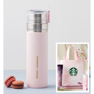 🎀【พร้อมส่ง】 2021 แก้วสตาร์บัคส์เกาหลี Starbucks Korea SS Cherry Blossom Stanley Vacuum 710ml with Cherry Blossom Eco bag/ 24oz