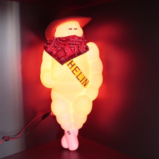 2PCS 14&amp;#39;&amp;#39; NEW LIMITED VINTAGE MAN DOLL FIGURE BIBENDUM ILLUMINATED LED Bulb Cow Boy Hat Replacement of Michelin