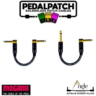 PNB PATCH CABLE  สายพ่วงเอฟเฟค รุ่น RIGHT ANGLE (BLACK-GOLD) ใช้สาย MOGAMI 2524 เลือกความยาวได้