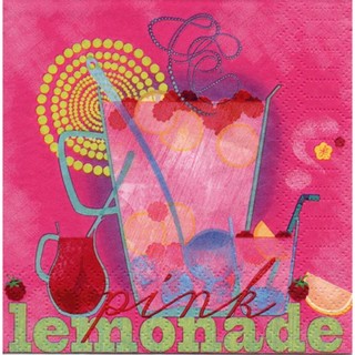 Pladao Napkin ภาพเครื่องดื่ม Lemonade Drink กระดาษ แนพกิ้น สำหรับงานศิลปะ เดคูพาจ decoupage ขนาด M 25x25