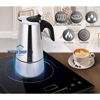 ESPRESSO MAKER กาต้มกาแฟสดพกพา สแตนเลส หม้อต้มกาแฟแรงดัน เครื่องทำกาแฟสด