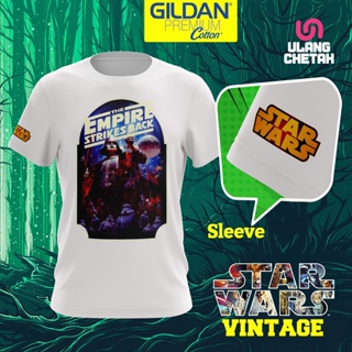 เสื้อยืดผ้าฝ้ายพิมพ์ลายแฟชั่น Gildan เสื้อยืดผ้าฝ้าย พรีเมี่ยม พิมพ์ลาย Star Wars สไตล์วินเทจ D08 สําหรับผู้ชาย และผู้หญ