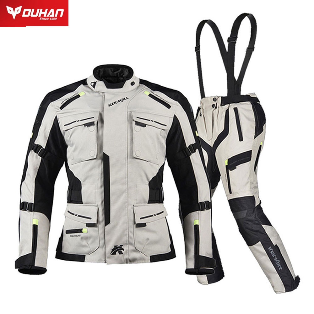 กระแสน้ำMotorcycle Winter Suit Motocross Racing Jacket Pants Waterproof Warm Lining Motorbike Riding Coat Protective Arm
