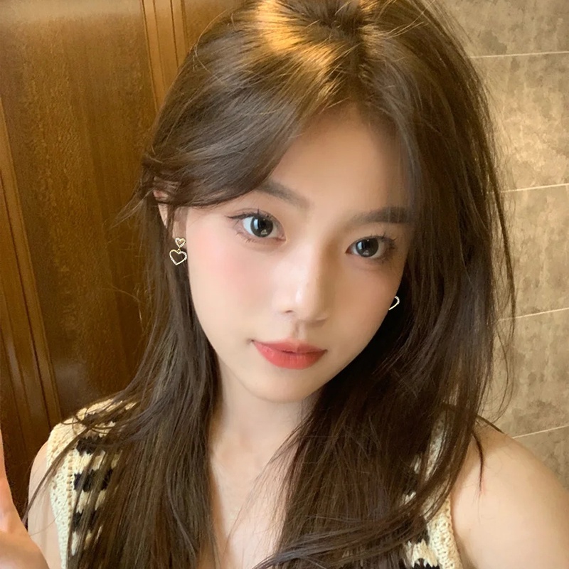 Shine Zircone ต่างหูสตั๊ด จี้รูปหัวใจ หรูหรา เครื่องประดับ สําหรับเด็กผู้หญิง - รูปที่ 7