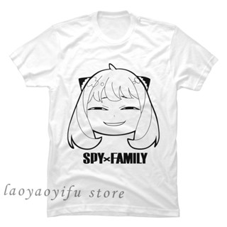 เสื้อยืดผู้หญิง Kawaii Spy X เสื้อยืดครอบครัวเสื้อยืดการ์ตูนญี่ปุ่นน่ารัก Anya ปลอมพิมพ์ท็อปส์ซูผู้หญิงผู้ชายชุดลําลองสต