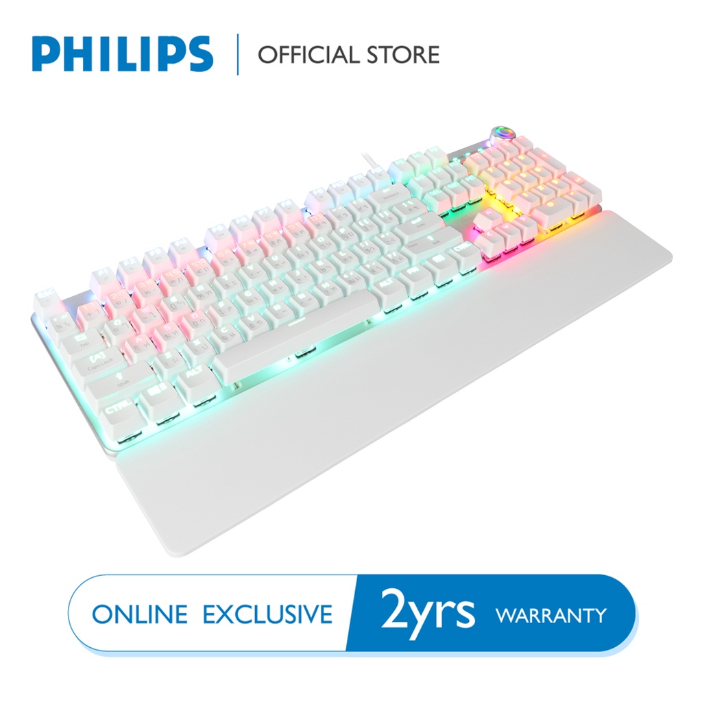 คีย์บอร์ดเกมมิ่ง Philips SPK8605 White Wired Mechanical Gaming Keyboard