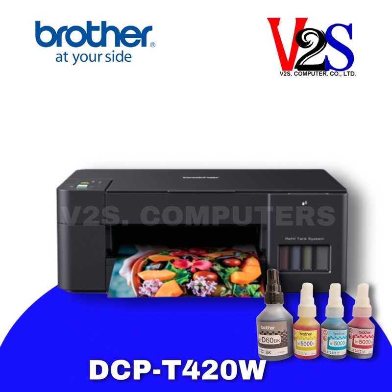 Printer Brother DCP-T420W AIO Wi-Fi เครื่องปริ้นเตอร์อิงค์แท้งก์ 3 IN 1 มีหมึกแท้พร้อมใช้งาน [ประกันศูนย์ 2 ปี]