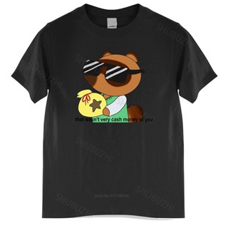 เสื้อยืดผ้าฝ้ายพิมพ์ลายแฟชั่น เสื้อยืดคอกลม ผ้าฝ้าย พิมพ์ลาย Tom Nook Cash Money Meme สําหรับผู้ชาย