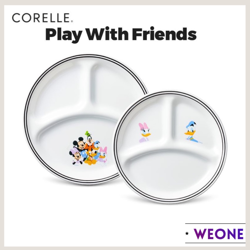 Corelle Play ชุดจานแบ่งเพื่อน L+S 2P ผลิตในอเมริกา