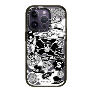 CASETiFY X ONE PIECEBrotherhood Monotone Sticker Case 14 Pro Compatible Impact Case[14Pสินค้าพร้อมส่ง]