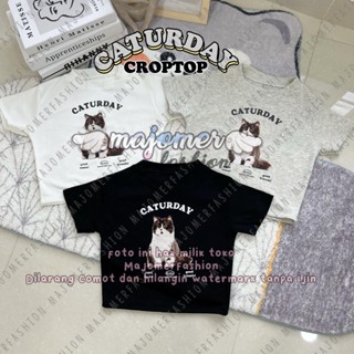 คุณผู้หญิง ® | เสื้อยืด พิมพ์ลาย Caturday CROPTOP สําหรับผู้ชาย