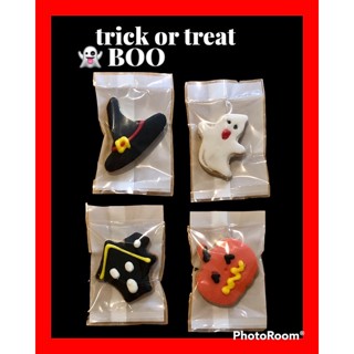 มีพร้อมส่ง คุ๊กกี้เนยสดลายฮาโลวีนกล่อง10-40ชิ้น
