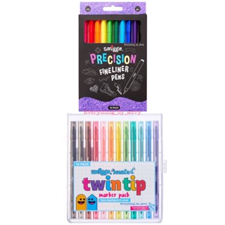 สีเมจิก Smiggle กล่องละ 10/12 สี รุ่น Fineline Pen Pack X10 / Twin Tip Scented Markers Pack X12 🇦🇺