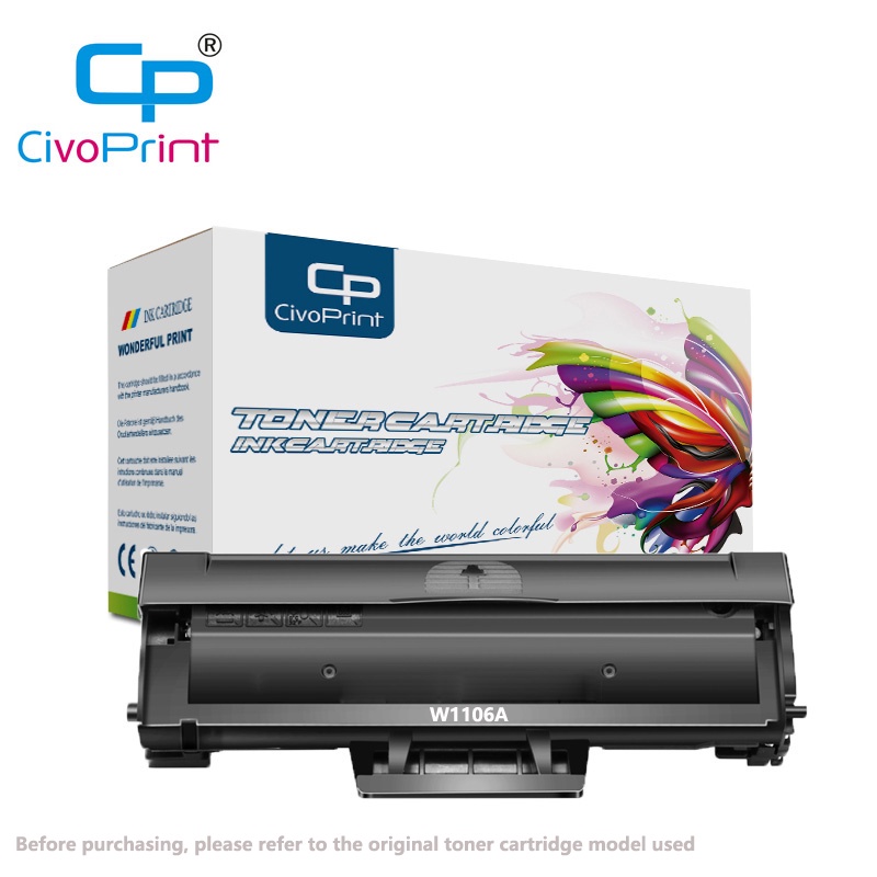 Civoprint new hp106A W1106A W1106 1106a Toner Cartridge compatible for HP Laser MFP 135a 135w 137fnw Laser 107a 107w 1.5