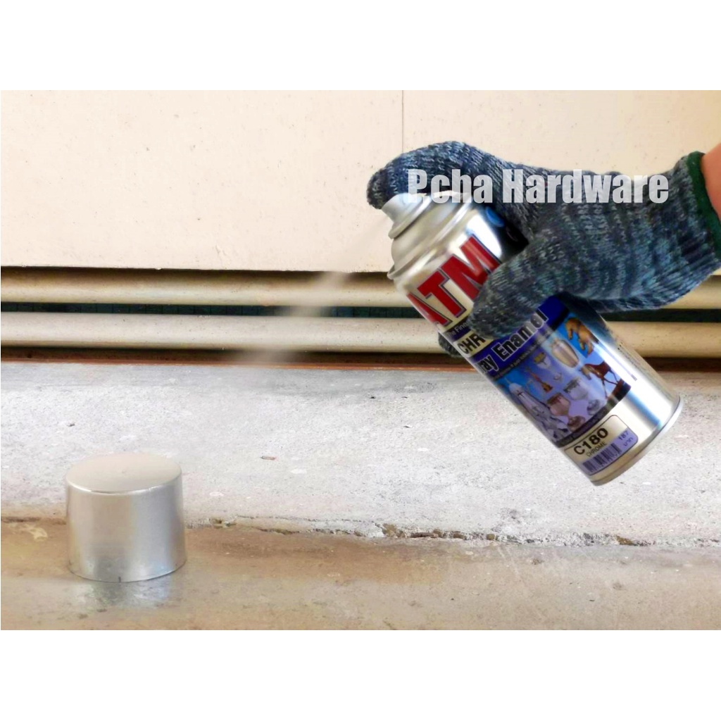 ATM สีสเปรย์โครเมี่ยม สีเงางาม (C180 CHROME) C-180 ปริมาตรสุทธิ 400 ซีซี สเปรย์โครเมี่ยม สเปรย์เก็บงาน