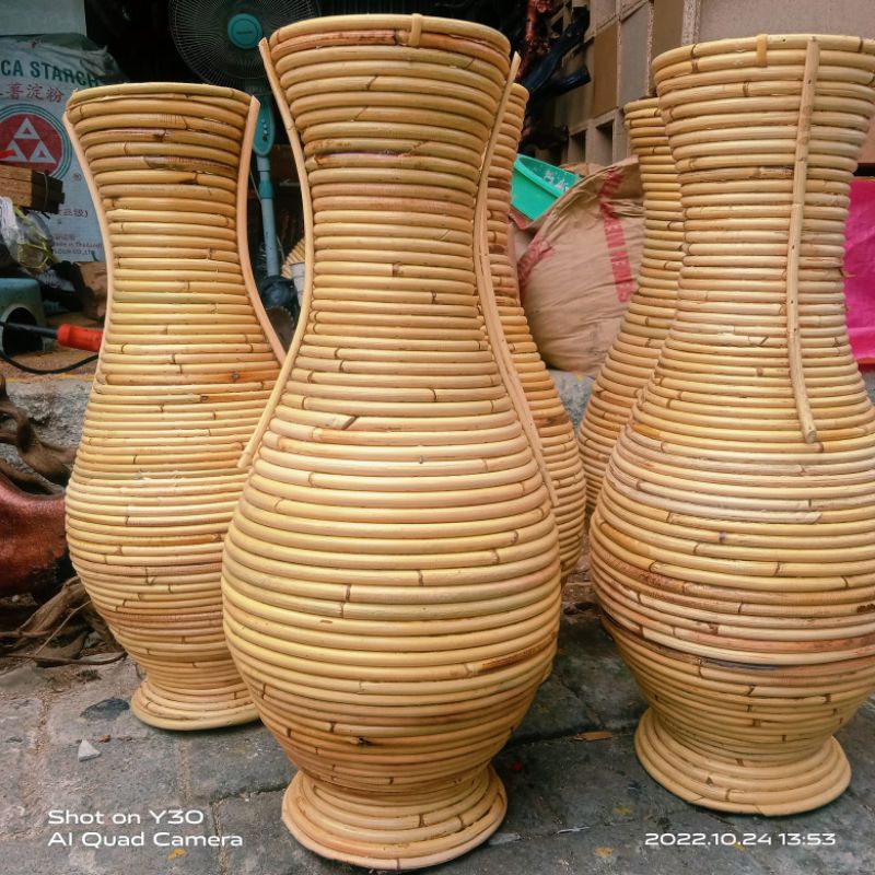 RATTAN URNS // RATTAN FLOWER VASES 50 CM TALL // ARTIFICIAL RATTAN VASES DECORATION // HITS FLOWER V
