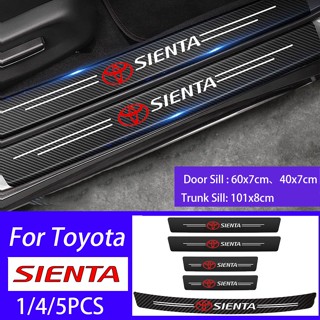 สติกเกอร์คาร์บอนไฟเบอร์ ป้องกันรอยขีดข่วน สําหรับติดขอบประตูรถยนต์ Toyota Sienta Gen 2 XP170 Gen 3 XP210 GR