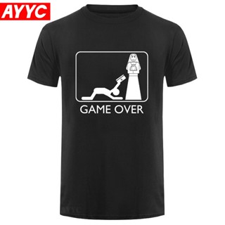 เสื้อยืดแขนสั้นลําลอง ผ้าฝ้าย พิมพ์ลาย Marry Game Over Fit แฟชั่นฤดูร้อน สําหรับผู้ชาย และผู้หญิง 39S-5XL