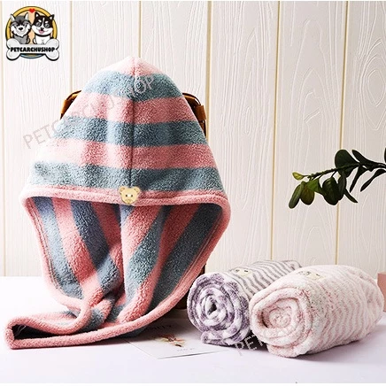 ผ้าเช็ดผม หมวกผ้าขนหนูซับน้ำดีมาก สีพาสเทล สวยงาม ผ้าหนาไม่บาง