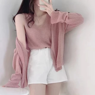 ส่งทันที Cici🍓พร้อมส่ง🍍(Z816)set 2 ชิ้น เสื้อไหมพรม+เสื้อสายเดี่ยว สุดcute มองแล้วบิ้วตี้ควีน ใส่ปุ๊ปเกาหลีเกาใจ