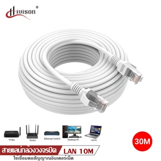 ราคาสาย LAN Cable CAT5E สำเร็จรูป 30m เชื่อมต่อสัญญาณอินเตอร์เน็ต สายแลนภายในอาคาร indoor ตัดแบ่งขายเข้าหัวพร้อมใช้งาน