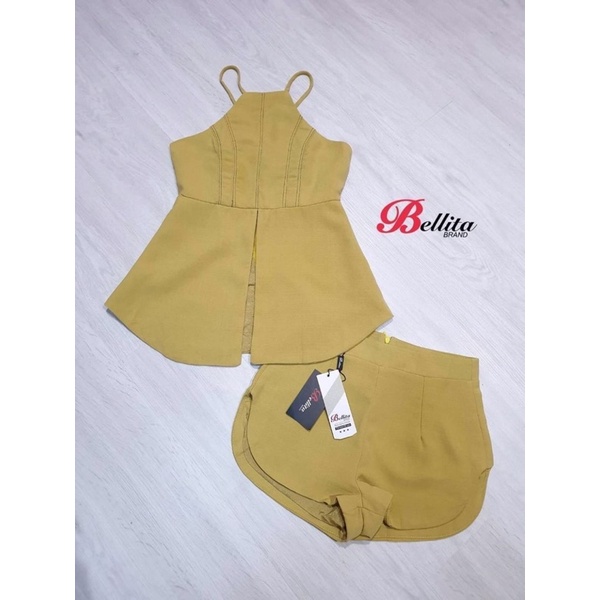 [Size XS] ป้าย Bellita  set เสื้อ + กางเกง เหลือง