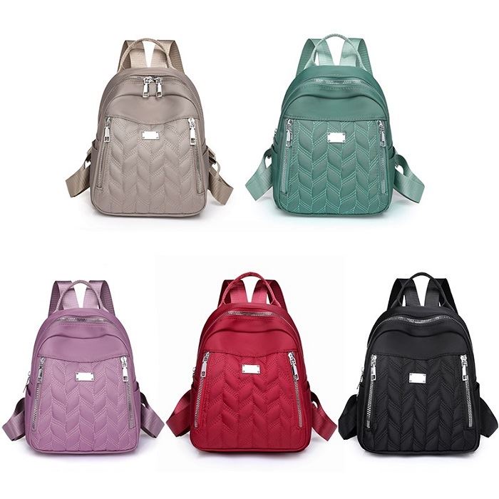 BJ28010 - BLACK/GREEN/GRAY/KHAKI/PURPLE/RED - LATEST IMPORTED FASHION ELEGANT womens NYLON BACKPACK 