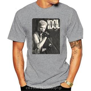 เสื้อยืดผ้าฝ้ายพิมพ์ลายแฟชั่น ขายดี เสื้อยืดลําลอง แขนสั้น พิมพ์ลาย Billy Idol Punk Rock Singing สไตล์วินเทจ สําหรับผู้ช