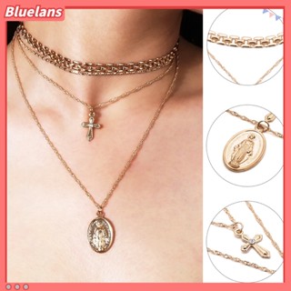 【Bluelans】เครื่องประดับ สร้อยโชคเกอร์จี้ไม้กางเขน