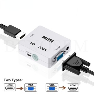 อะแดปเตอร์ Mini HDMI เป็น VGA สําหรับ PS3 XBOX STB PC แล็ปท็อป HDTV โปรเจคเตอร์ DVD สวิทช์ 1080P Full HD กล่องแปลงวิดีโอ/อุปกรณ์แปลงภาพ VGA เป็น HDMI รุ่น