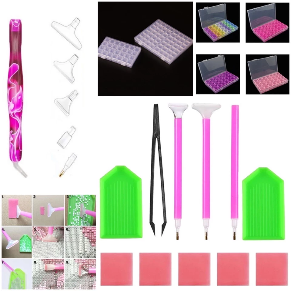 (พร้อมส่ง) ชุดเครื่องมือสำหรับครอสติชคริสตัล สำหรับภาพติดเพชร ภาพวาดเพชร Diamond Painting 5D DIY