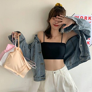 🍨🍭SugarPop🍬🍧 เสื้อครอป ครึ่งตัว Crop top เกาะอกพร้อมสาย 5 สีให้เลือก #bra-059