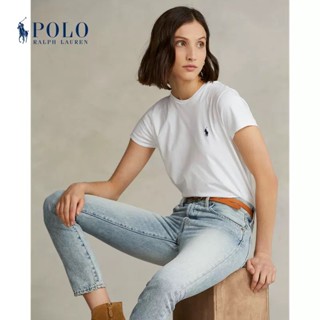 Ralph Lauren เสื้อยืด คอกลม ผ้าฝ้าย สไตล์คลาสสิก สําหรับผู้หญิง RL22485