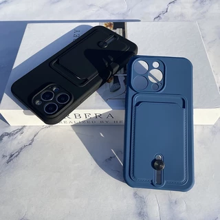 เคสซิลิโคนแบบนุ่มพร้อมช่องใส่การ์ดรองรับผู้ถือบัตรสําหรับ iPhone 17Promax 14 13Promax 16Promax 11 15