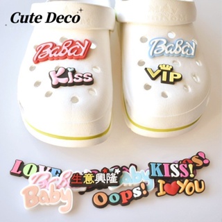 CROCS 【Cute Deco】กระดุมเรซิ่น ลายการ์ตูนตัวอักษรน่ารัก (10 แบบ) สําหรับตกแต่งรองเท้า DIY