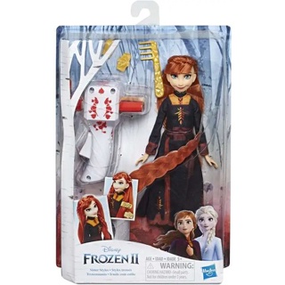 Hasbro - Disney Frozen Sister Styles Anna Fashion Doll with Extra-Long Red Hair, Braiding Tool and Hair Clips